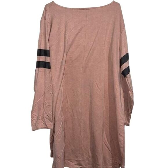 Plus Size Mind Matter Pink & Black Striped Tunic Top 3X Polyester/Rayon/Spandex - Picture 7 of 9